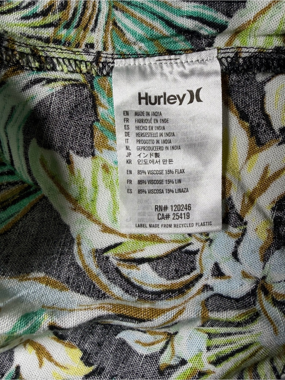 NWT Hurley Tropical Floral Skater Mini Skirt Hawaiian Palm Coast Retails $50 - Picture 5 of 9